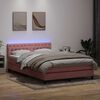 vidaXL &Kappa;&rho;&epsilon;&beta;ά&tau;&iota; Boxspring &mu;&epsilon; &Sigma;&tau;&rho;ώ&mu;&alpha; & LED &Rho;&omicron;&zeta; 140x210 &epsilon;&kappa;. &Beta;&epsilon;&lambda;&omicron;ύ&delta;&iota;&nu;&omicron;