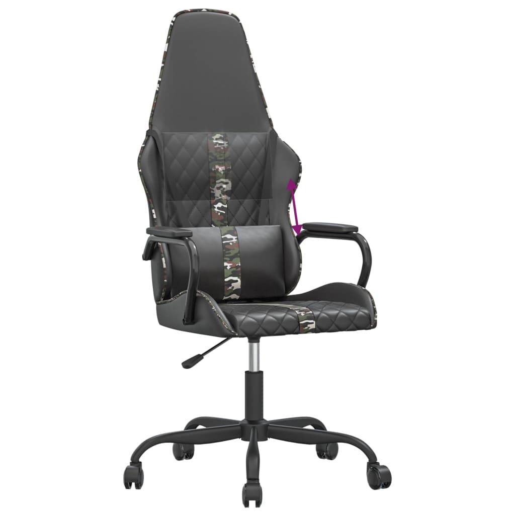 vidaXL Καρέκλα Gaming Μαύρο/Παραλλαγή από Συνθετικό Δέρμα