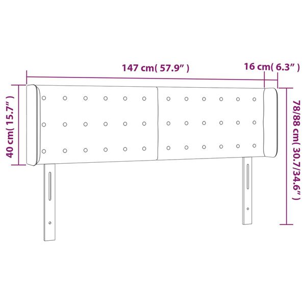 vidaXL Κεφαλάρι με Πτερύγια Σκούρο Πράσινο 147x16x78/88 εκ. Βελούδινο