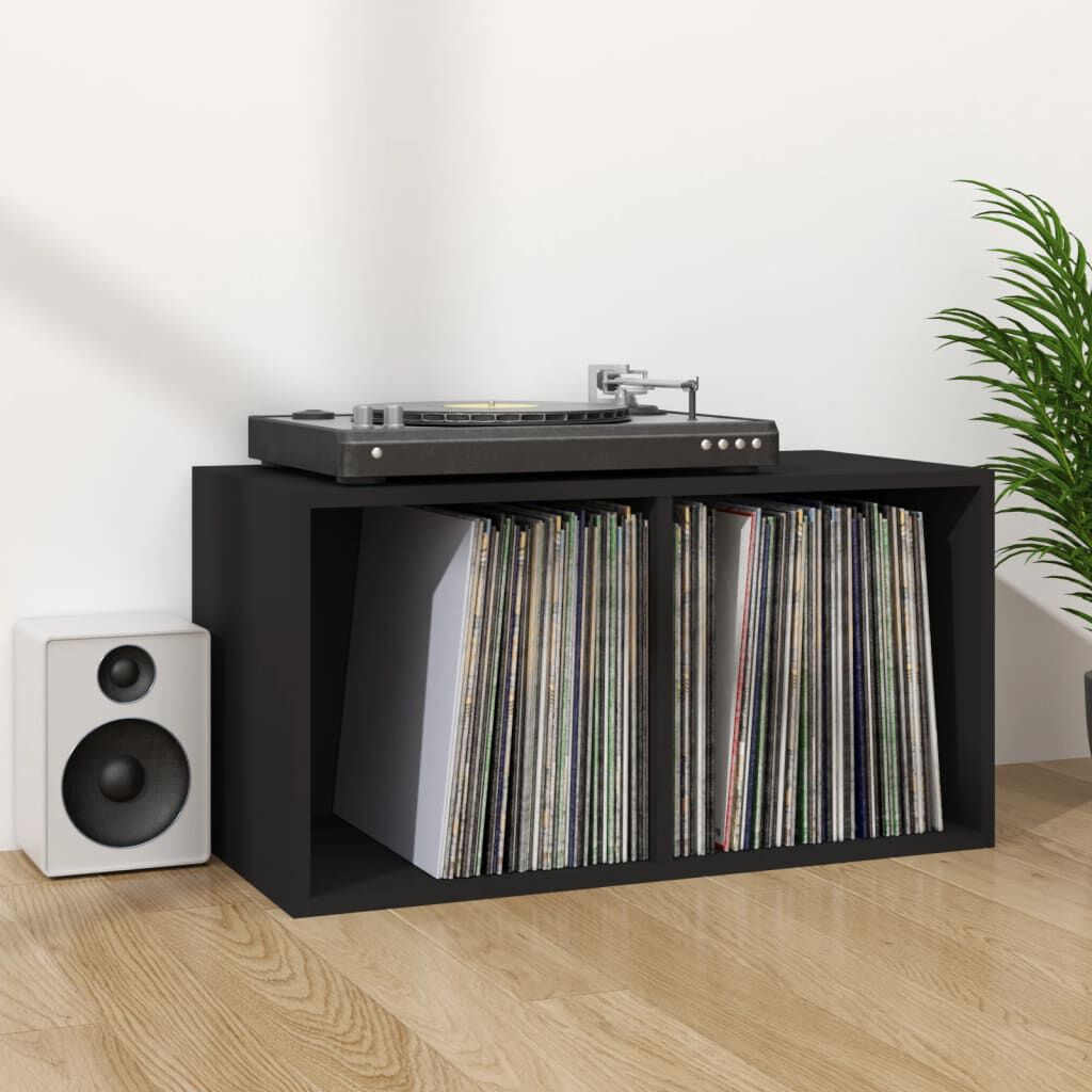 vidaXL Έπιπλο Δίσκων Βινυλίου Μαύρο 71x34x36 εκ. Επεξεργ. Ξύλο
