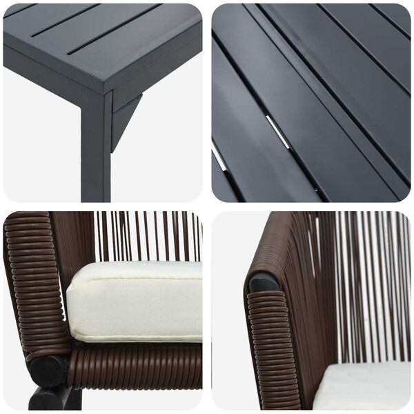 vidaXL Σετ Φαγητού Κήπου 7 pcs Καφέ Μεσαίο Σκελετός Μετάλλου