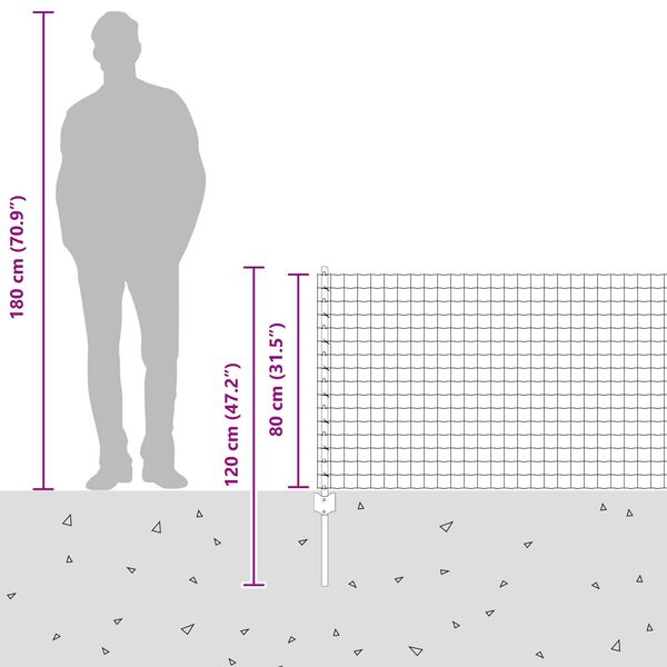 vidaXL Φράχτης με Στήλες. Πράσινο 0.8 x 25 m Ατσάλι