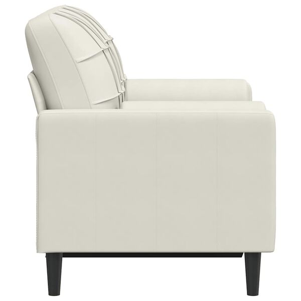 vidaXL Καναπές Διθέσιος Κρεμ 120 εκ. Βελούδινος με Διακ. Μαξιλάρια