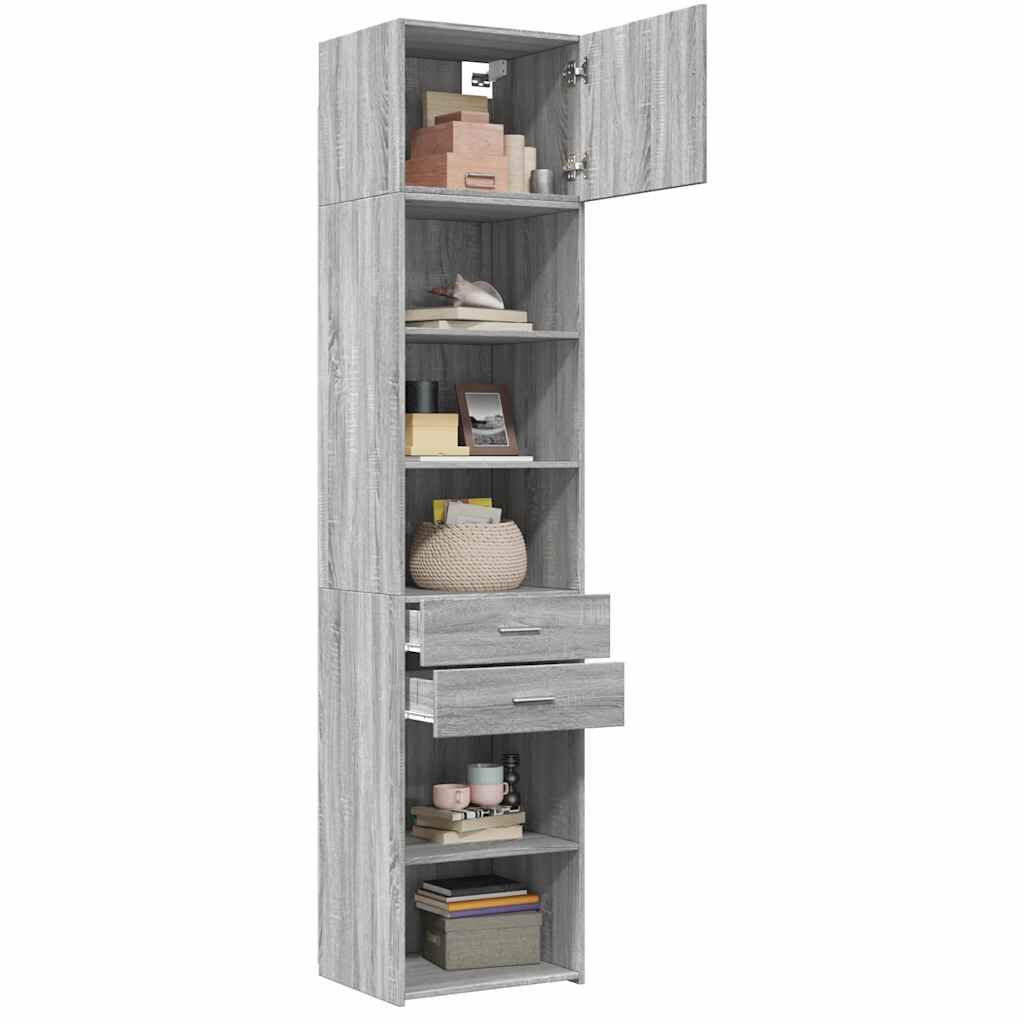 vidaXL Ντουλάπι Αποθήκευσης Στενό Δρυς 50x42,5x225 εκ. Επεξεργ. Ξύλο