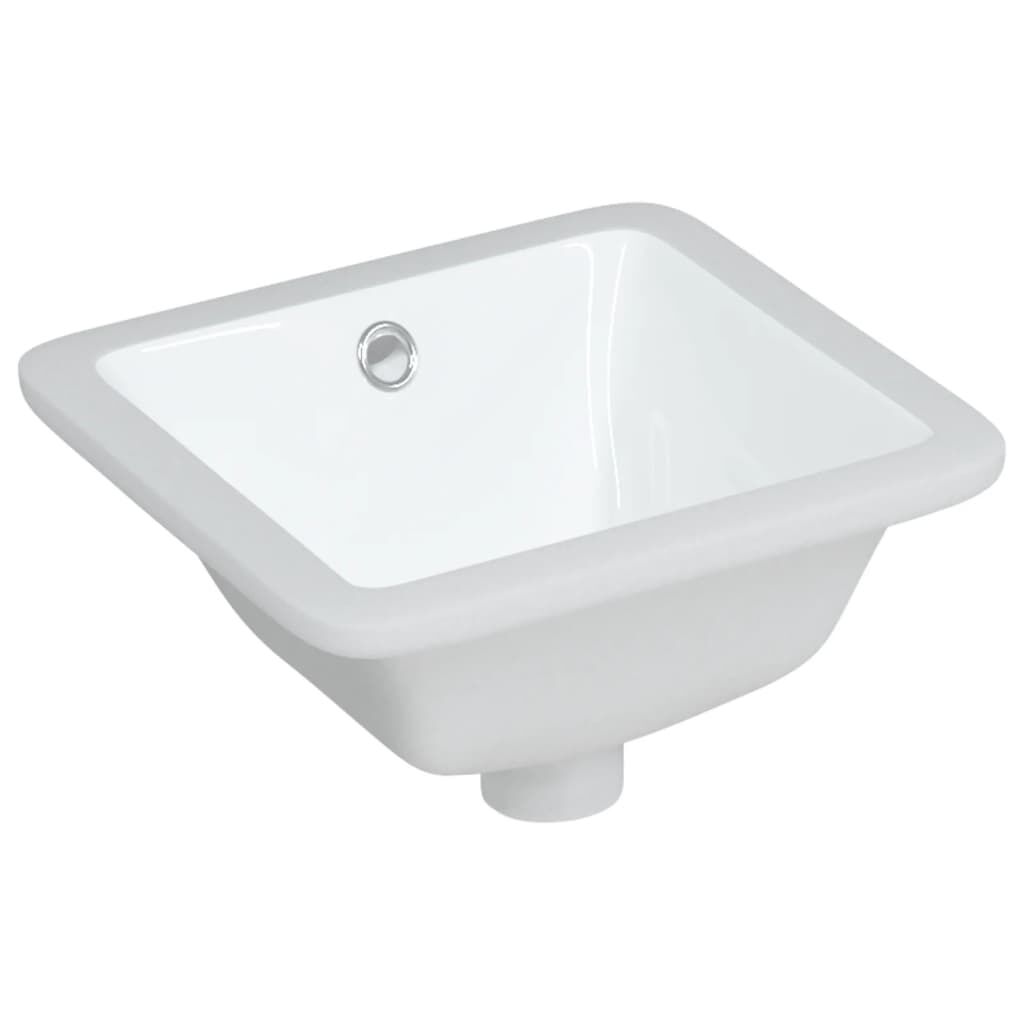 vidaXL Νιπτήρας Μπάνιου Ορθογώνιος Λευκός 30,5x27x14 εκ. Κεραμικός