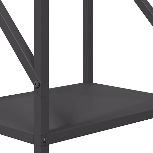 vidaXL Ράφι για καυσόξυλα Μαύρο 34x25x100 cm Ατσάλι ψυχρής έλασης