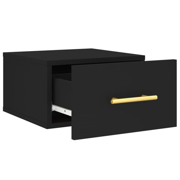 vidaXL Κομοδίνα Επιτοίχια 2 τεμ. Μαύρα 35 x 35 x 20 εκ.
