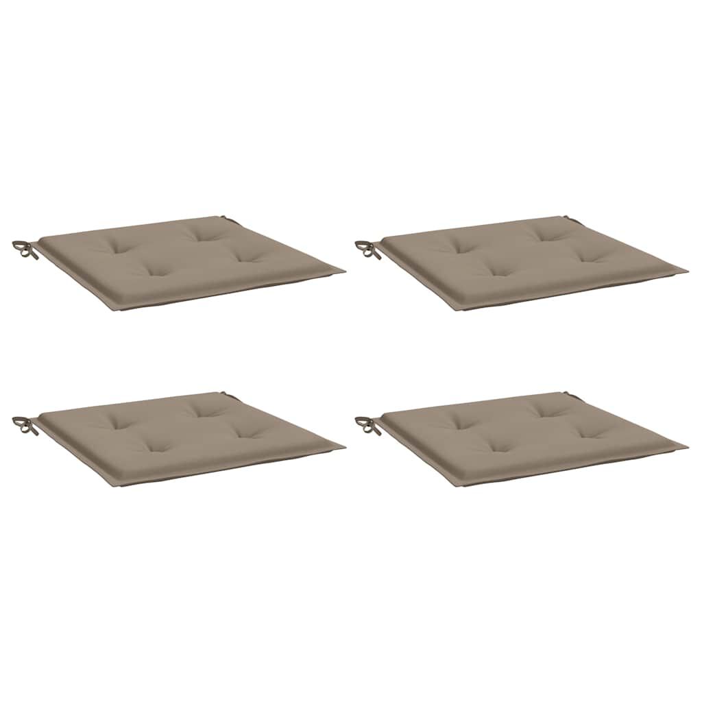 vidaXL Μαξιλάρια Καρέκλας Κήπου 4 τεμ. Taupe 50x50x4 εκ. Oxford Ύφασμα
