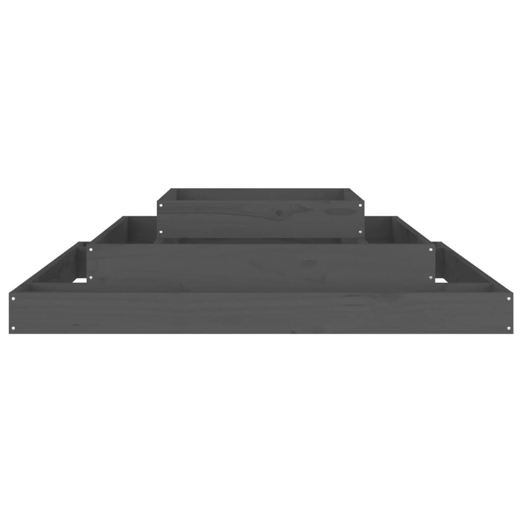 vidaXL Ζαρντινιέρα Γκρι 110 x 110 x 27 εκ. από Μασίφ Ξύλο Πεύκου