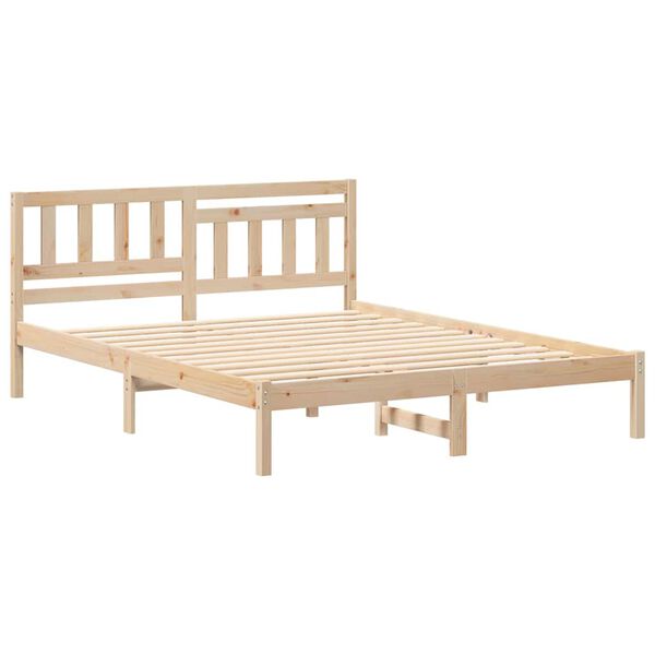 vidaXL Σκελετός Κρεβατιού Καφέ 160 x 200 cm Μασίφ ξύλο πεύκου
