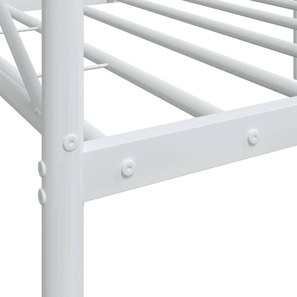vidaXL Κρεβάτι ημέρας χωρίς στρώμα Λευκό 90x190 cm Ατσάλι