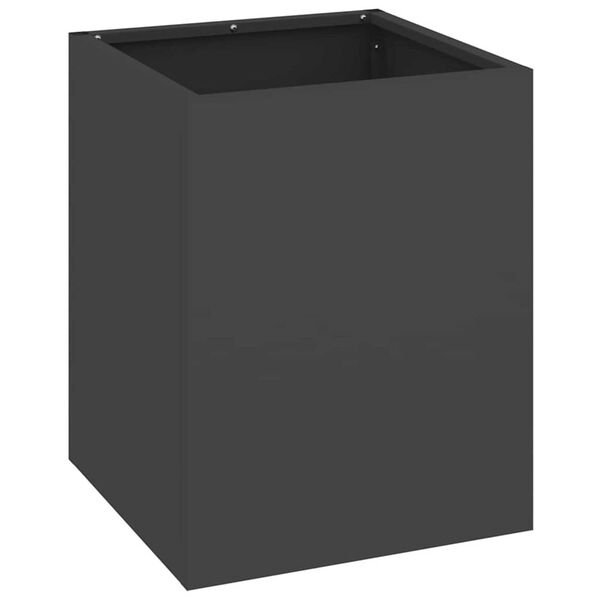 vidaXL Γλάστρα Κήπου Μαύρο 32 x 32 x 40 εκ. Κρύα έλαση από χάλυβα