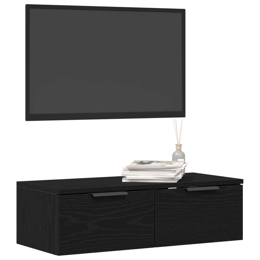 VidaXL Μαύρος δρυός τοίχου ντουλάπα 68x30x20 εκ. από κατασκευασμένο ξύλο