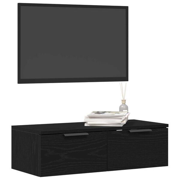VidaXL Μαύρος δρυός τοίχου ντουλάπα 68x30x20 εκ. από κατασκευασμένο ξύλο