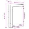 vidaXL Καθρέφτης Μπάνιου Ντουλάπι Γκρι Sonoma 42x12x60 εκ Επεξ. Ξύλο