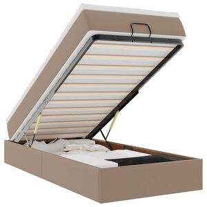 vidaXL Οθωμανικό κρεβάτι με στρώμα Cappucino 90x190cm Faux Leather