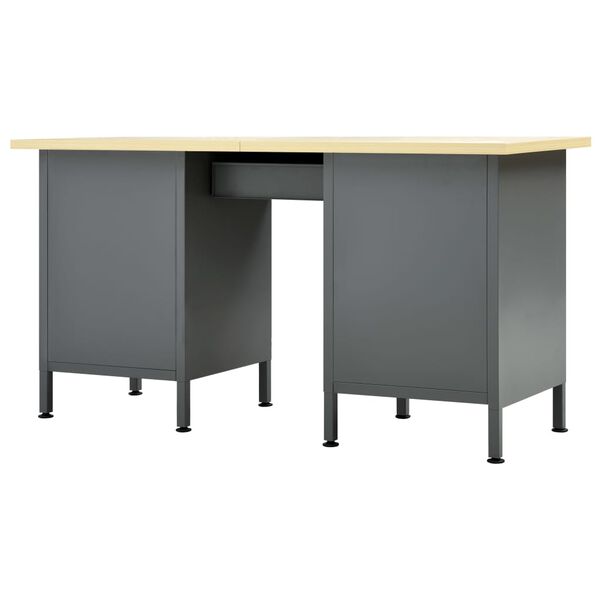 vidaXL Πάγκος Εργασίας Μαύρος 160 x 60 x 85 εκ. Ατσάλινος