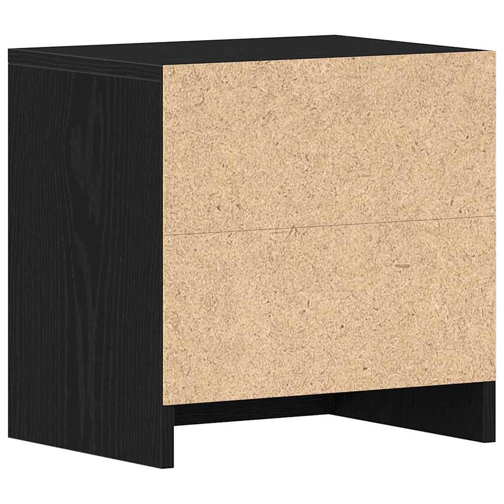 vidaXL Κομοδίνο Μαύρο Δρυς 40 x 30 x 40 εκ. από Επεξεργασμένο Ξύλο