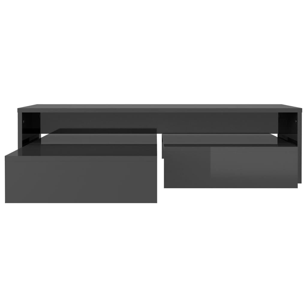 vidaXL Τραπεζάκι Ζιγκόν Γυαλιστερό Γκρι 100x100x26,5 εκ.