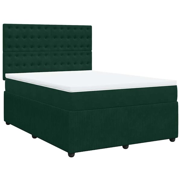 vidaXL &Kappa;&rho;&epsilon;&beta;ά&tau;&iota; Boxspring &mu;&epsilon; &Sigma;&tau;&rho;ώ&mu;&alpha; &Sigma;&kappa;&omicron;ύ&rho;&omicron; &Pi;&rho;ά&sigma;&iota;&nu;&omicron; 140x190&epsilon;&kappa;. &Beta;&epsilon;&lambda;&omicron;ύ&delta;&iota;&nu;&omicron;