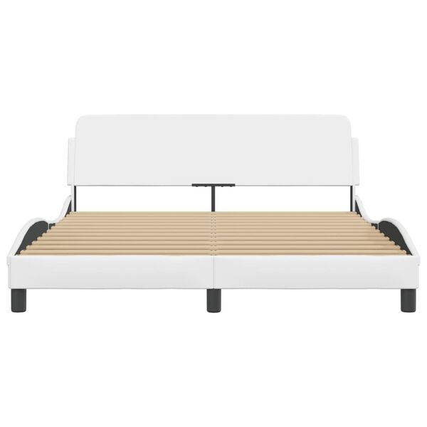 vidaXL Πλαίσιο Κρεβατιού Dover Λευκό 160x200 εκ. Συνθετικό Δέρμα