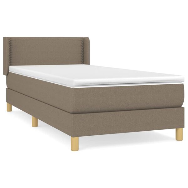 vidaXL &Kappa;&rho;&epsilon;&beta;ά&tau;&iota; Boxspring &mu;&epsilon; &Sigma;&tau;&rho;ώ&mu;&alpha; Taupe 90x200 &epsilon;&kappa;. &Upsilon;&phi;&alpha;&sigma;&mu;ά&tau;&iota;&nu;&omicron;