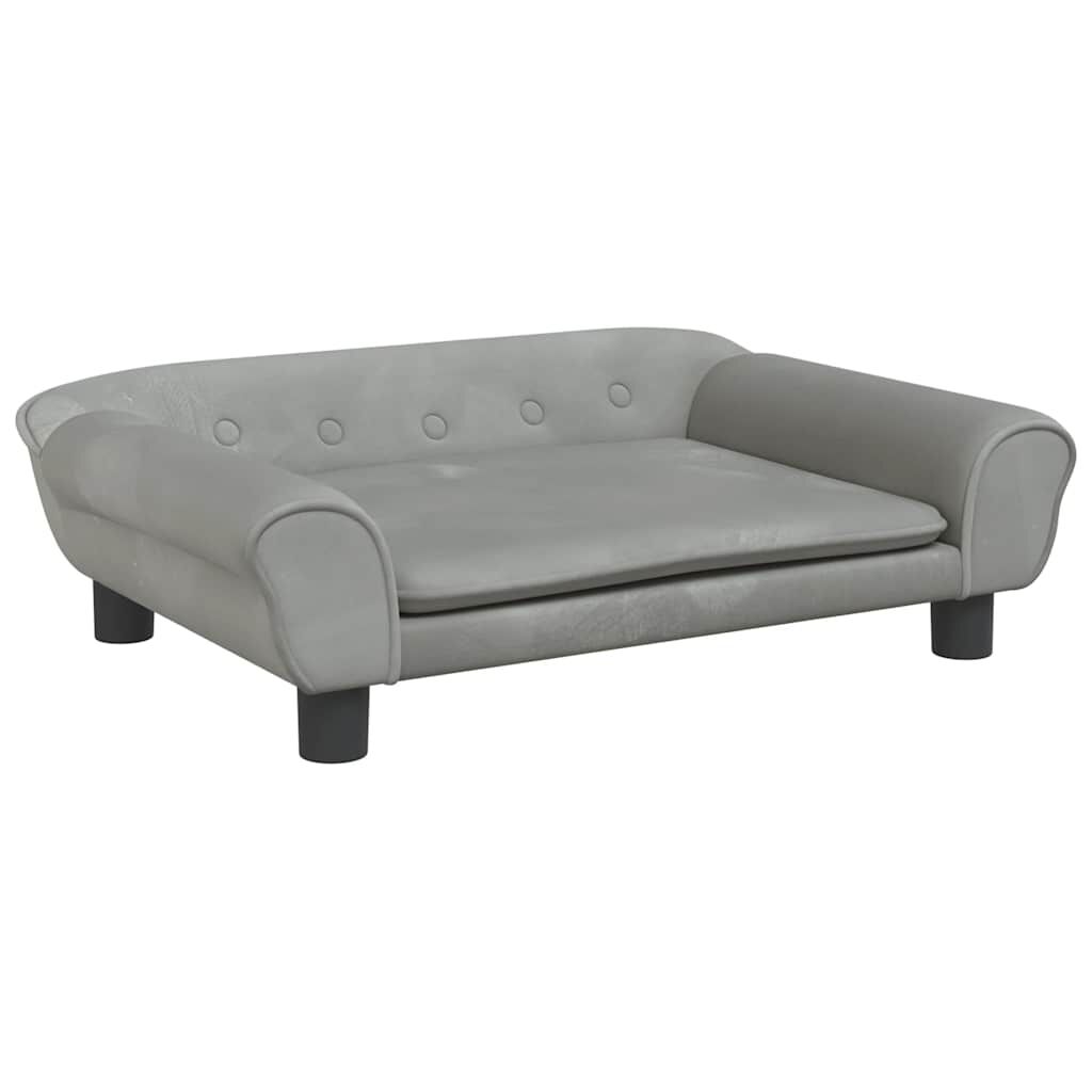 vidaXL Κρεβάτι Σκύλου Ανοιχτό Γκρι 70 x 48 x 22 εκ. Βελούδινο