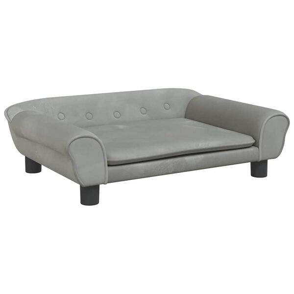 vidaXL Κρεβάτι Σκύλου Ανοιχτό Γκρι 70 x 48 x 22 εκ. Βελούδινο
