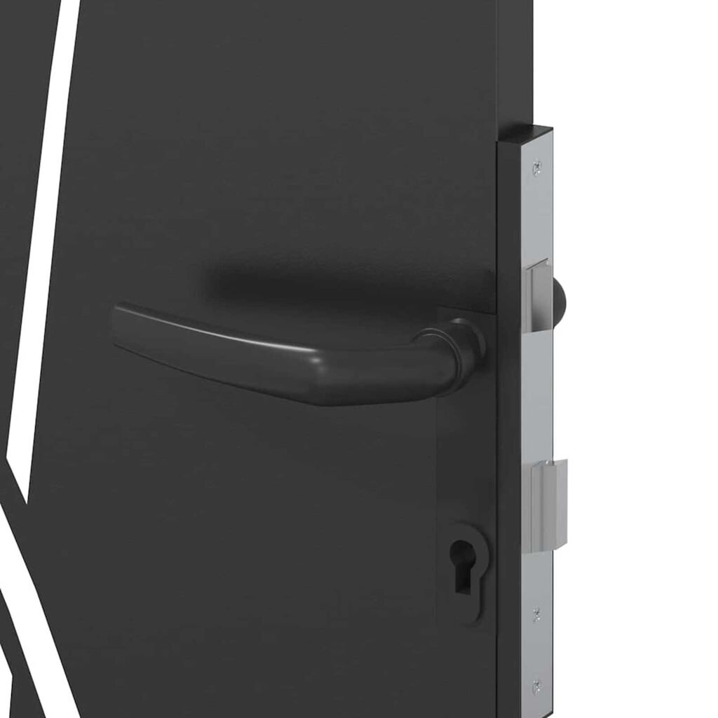 vidaXL Πύλη Κήπου Μαύρο 105 x 200 cm Ατσάλι με Επικάλυψη Πούδρας