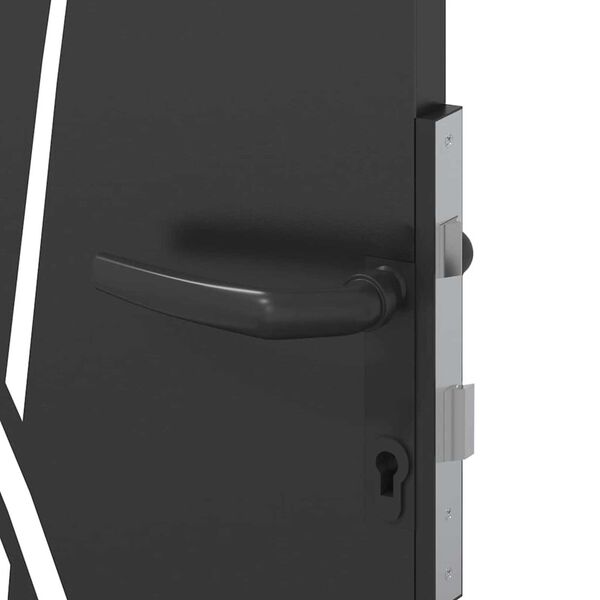 vidaXL Πύλη Κήπου Μαύρο 105 x 200 cm Ατσάλι με Επικάλυψη Πούδρας