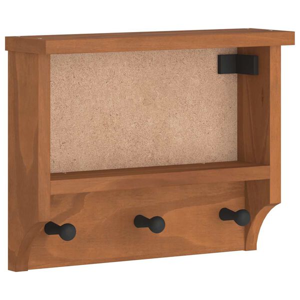 vidaXL Επίτοιχη κρεμάστρα παλτών SANDNES 45x12x35 εκ.Πεύκο μασίφ ξύλο