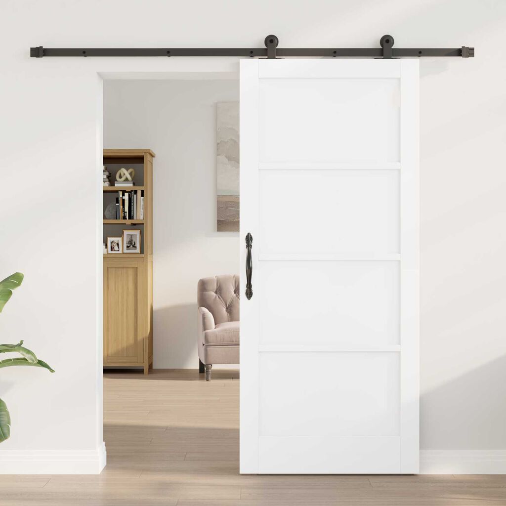 vidaXL Συρόμενη Πόρτα ORKDAL Λευκό και μαύρο 86 x 198.5 cm