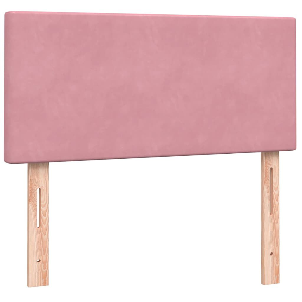 vidaXL Box Spring κρεβάτι με στρώμα ροζ 80x210 εκ. Βελούδινο