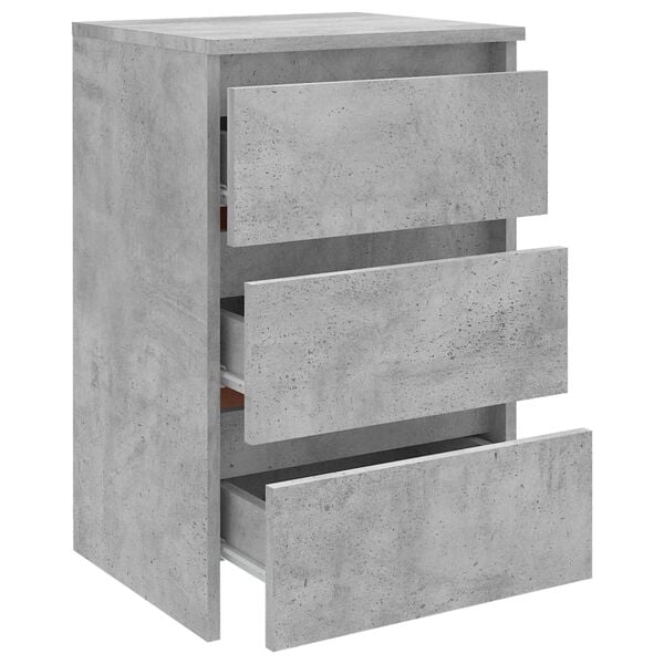 vidaXL Κομοδίνο Γκρι Σκυροδέματος 40 x 35 x 62,5 εκ. από Επεξ. Ξύλο