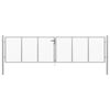 vidaXL Πόρτα Κήπου Ασημί 400x100 εκ. από Γαλβανισμένο Ατσάλι