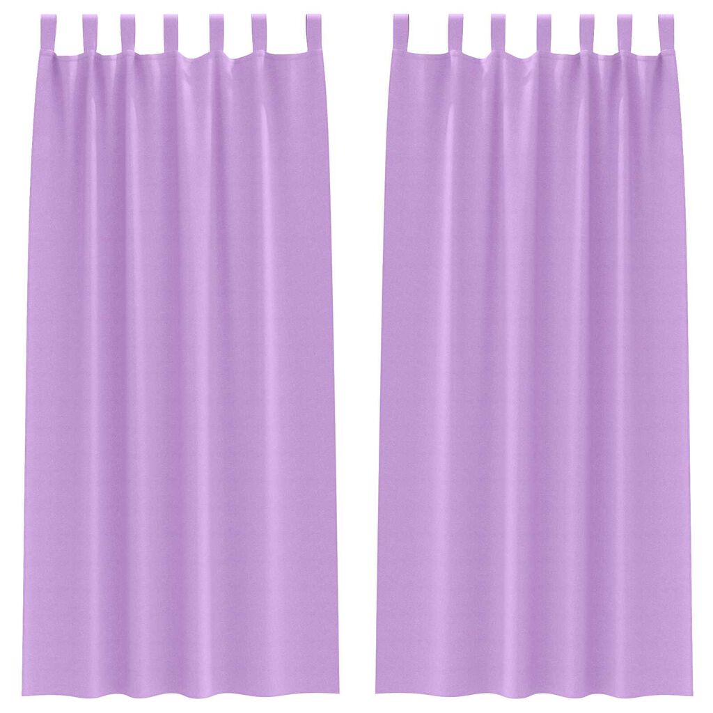 vidaXL Κουρτίνες με κουρτίνες 2 pcs Μοβ 245 x 140 εκ. Πολυεστέρας