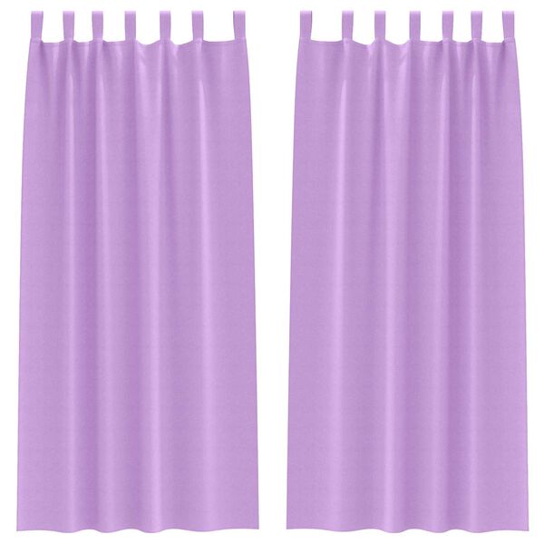 vidaXL Κουρτίνες με κουρτίνες 2 pcs Μοβ 245 x 140 εκ. Πολυεστέρας