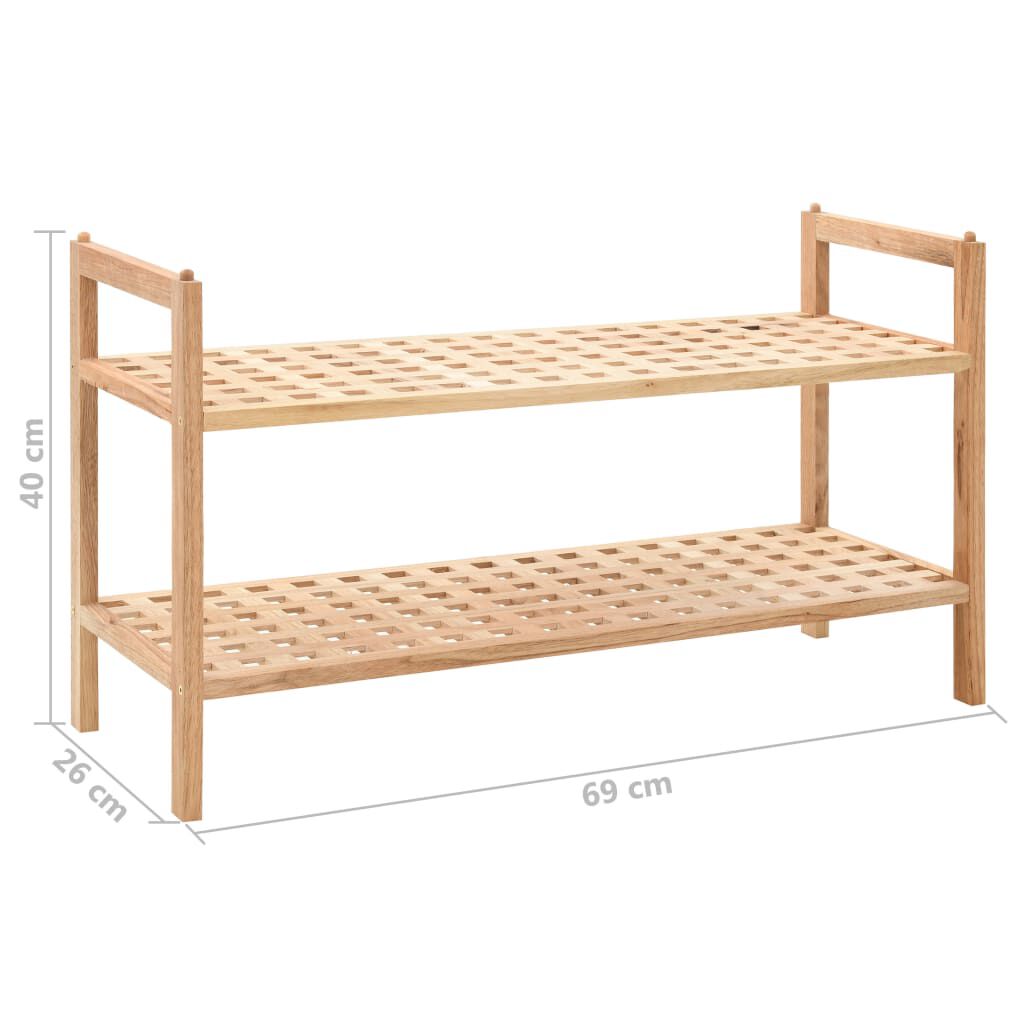 vidaXL Ραφιέρα Παπουτσιών 69 x 26 x 40 εκ. από Μασίφ Ξύλο Καρυδιάς
