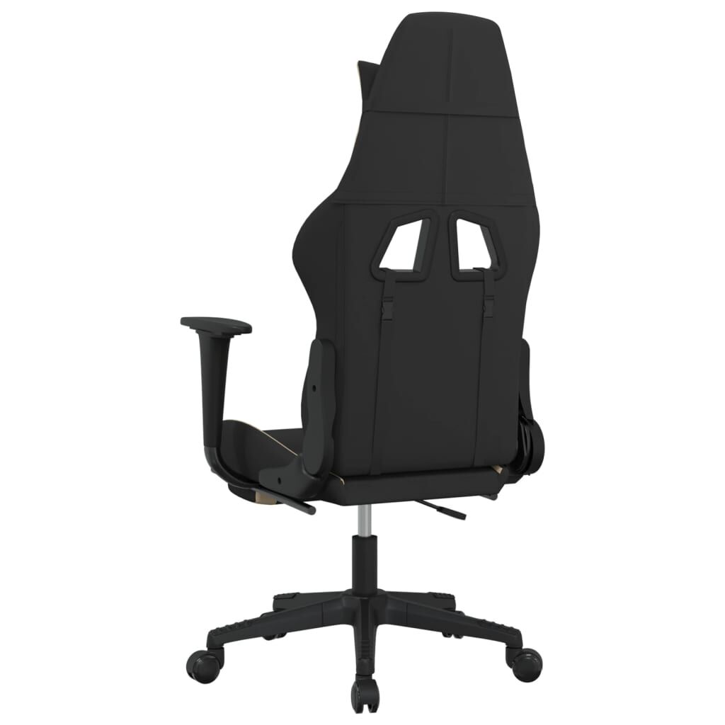 vidaXL Καρέκλα Gaming Μαύρο και κρεμ Ύφασμα με Υποπόδιο