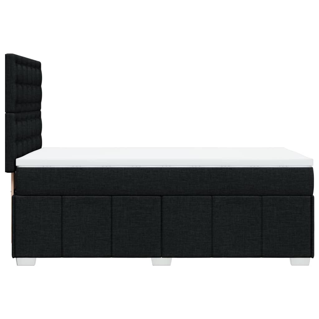 vidaXL Κρεβάτι Boxspring με Στρώμα Μαύρο 100 x 200 εκ. Υφασμάτινο