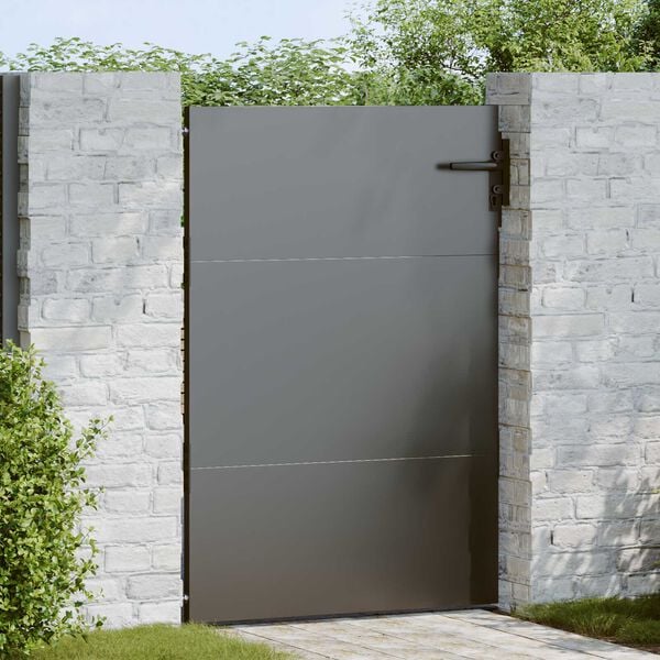 vidaXL Πύλη Κήπου Μαύρο 105 x 150 cm Ατσάλι με Επικάλυψη Πούδρας