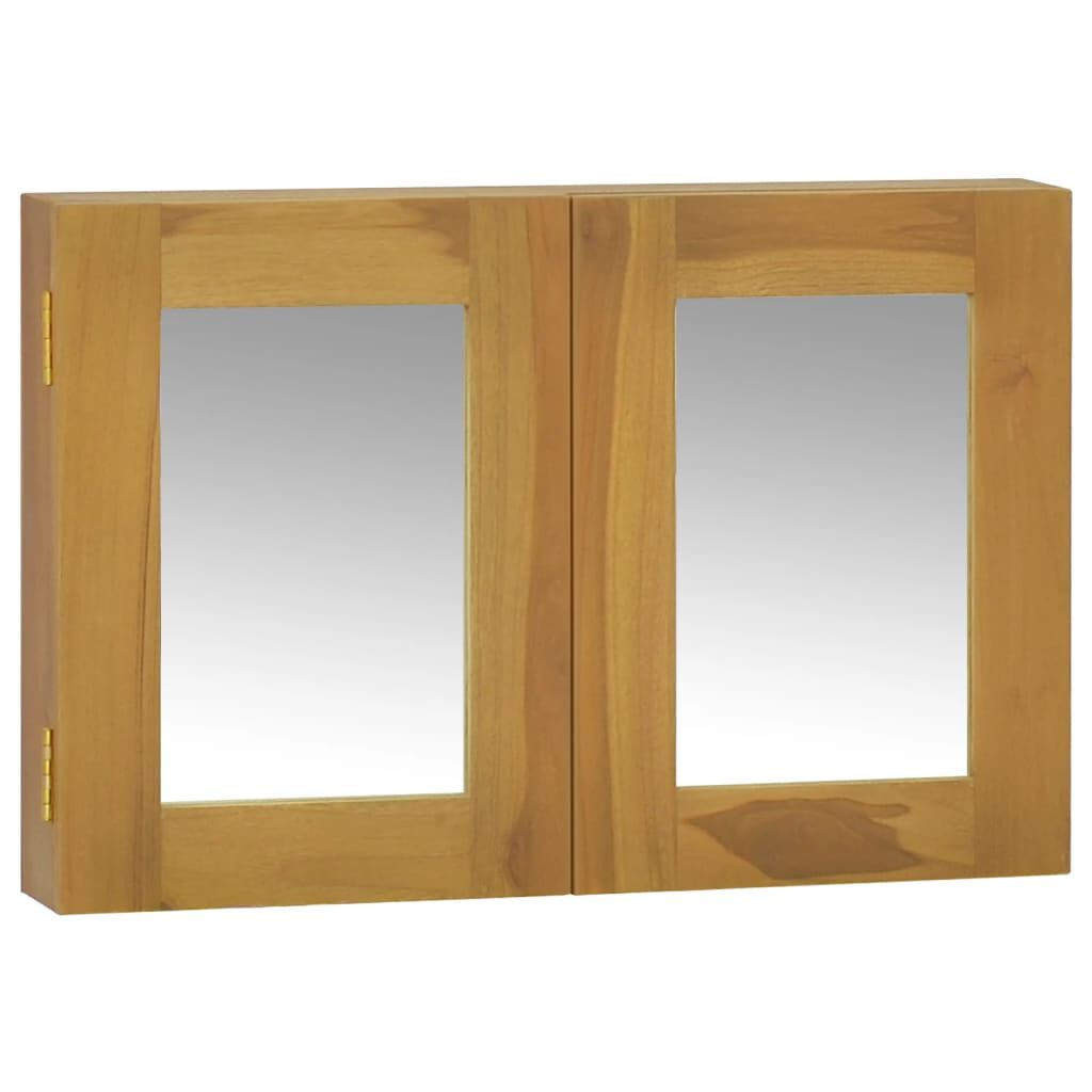 vidaXL Ντουλάπι Καθρέφτη 60 x 10 x 40 εκ. από Μασίφ Ξύλο Teak