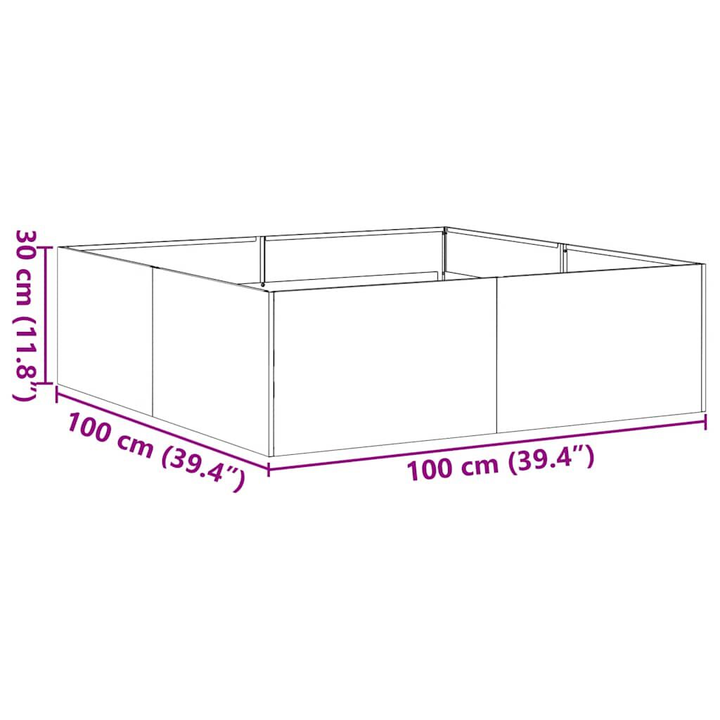 vidaXL Ζαρντινιέρα 100x100x30 εκ. Ατσάλι Σκληρυθέν στον Αέρα