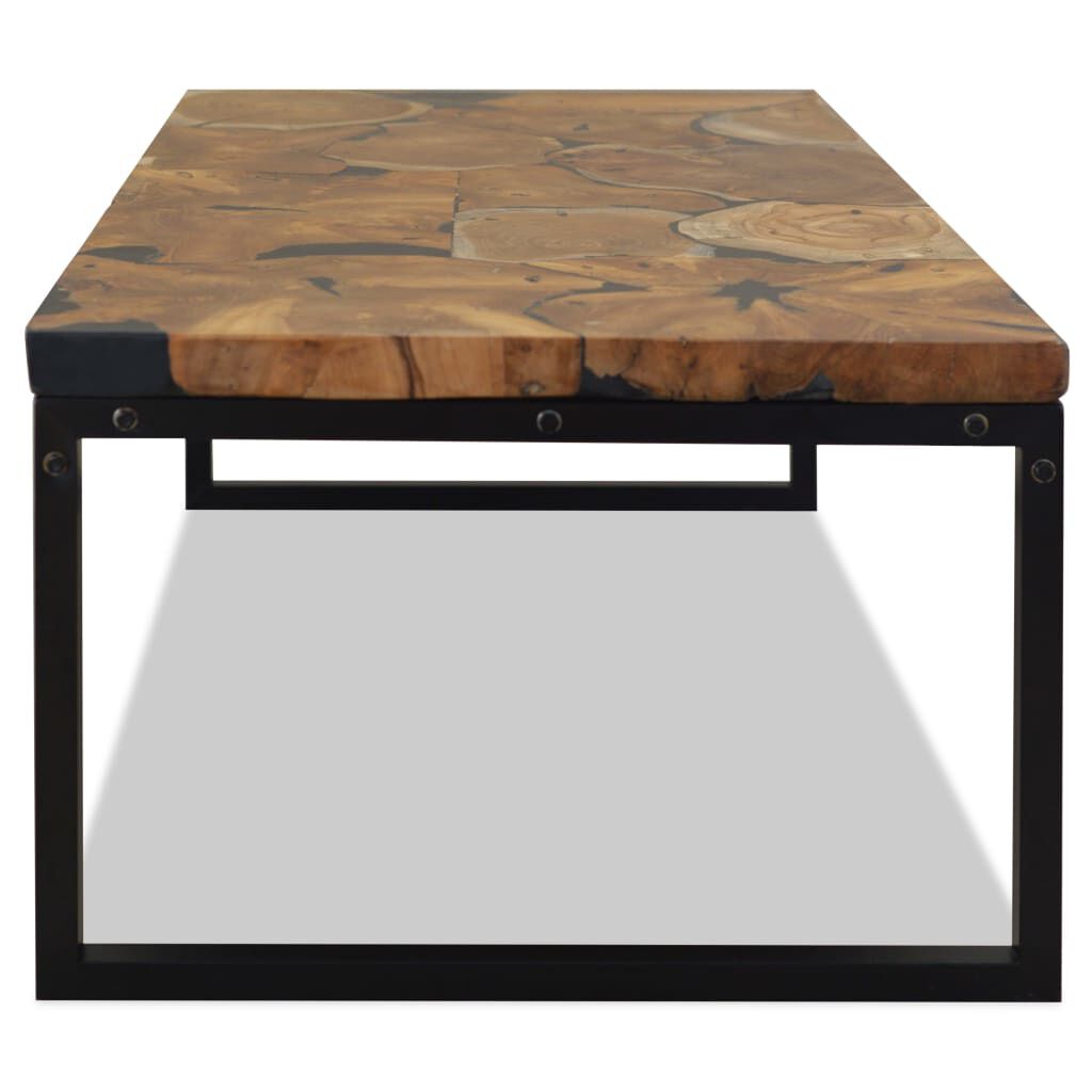 vidaXL Τραπεζάκι Σαλονιού 110 x 60 x 40 εκ. από Ξύλο Teak και Ρητίνη