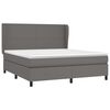 vidaXL Κρεβάτι Boxspring με Στρώμα Γκρι 160x200εκ. από Συνθετικό Δέρμα