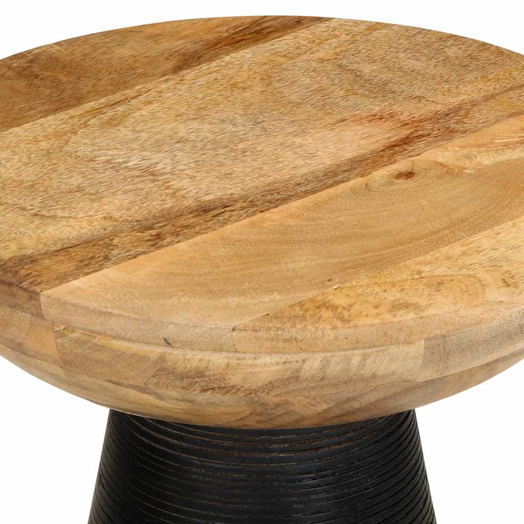 vidaXL Τραπεζάκι Μαύρο Ø37x45 cm Μασίφ ξύλο Mango
