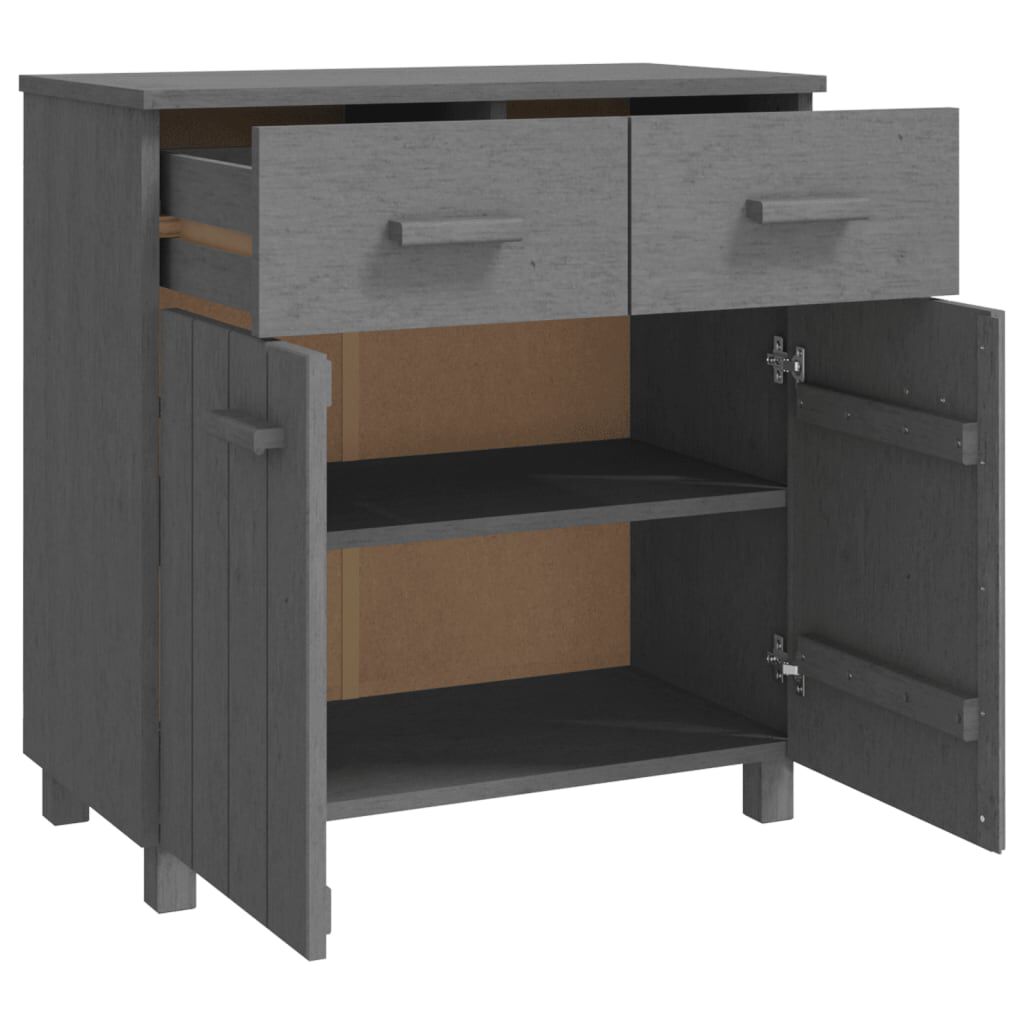 vidaXL Ντουλάπι Αποθήκευσης Σκούρο Γκρι 79x40x80 εκ. Μασίφ Ξύλο Πεύκου
