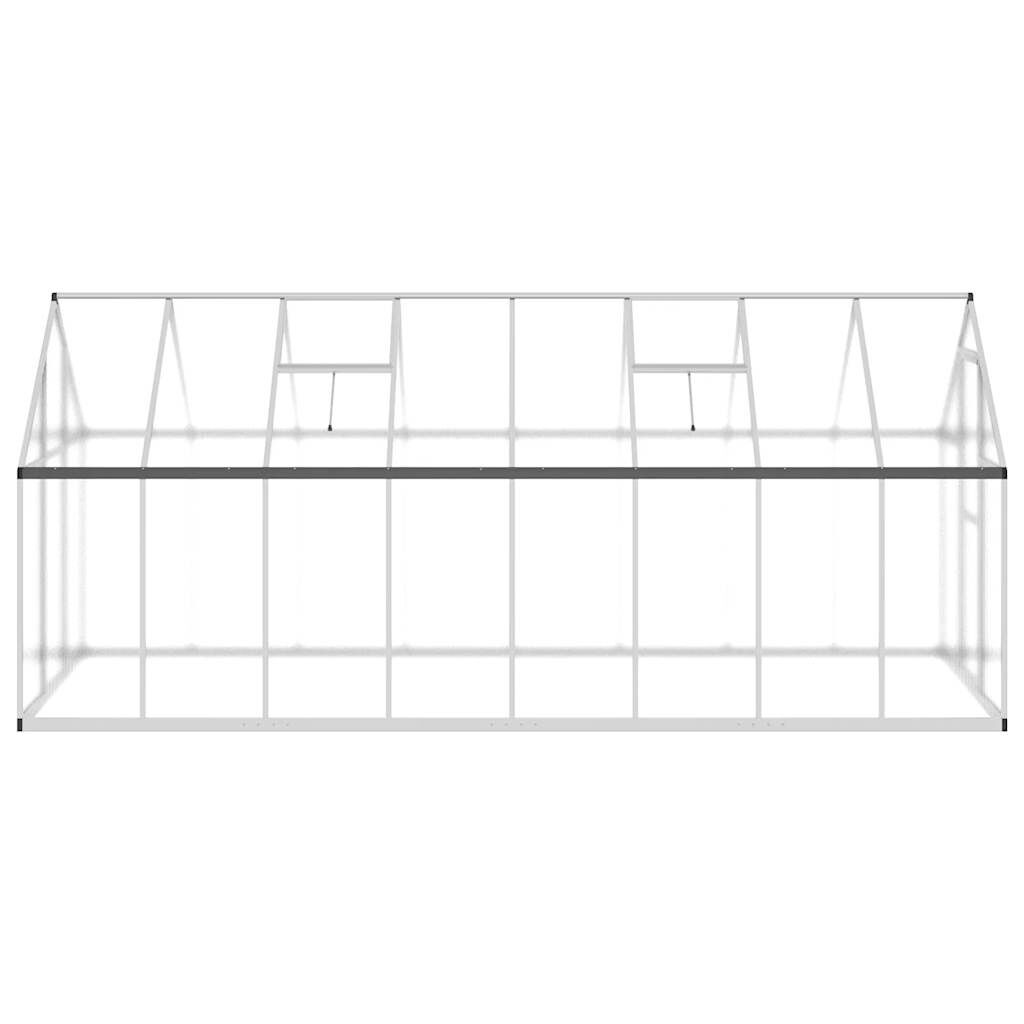 vidaXL Θερμοκήπιο με Πλαίσιο Βάσης Ασημί 445x169x195 εκ. Αλουμινίου