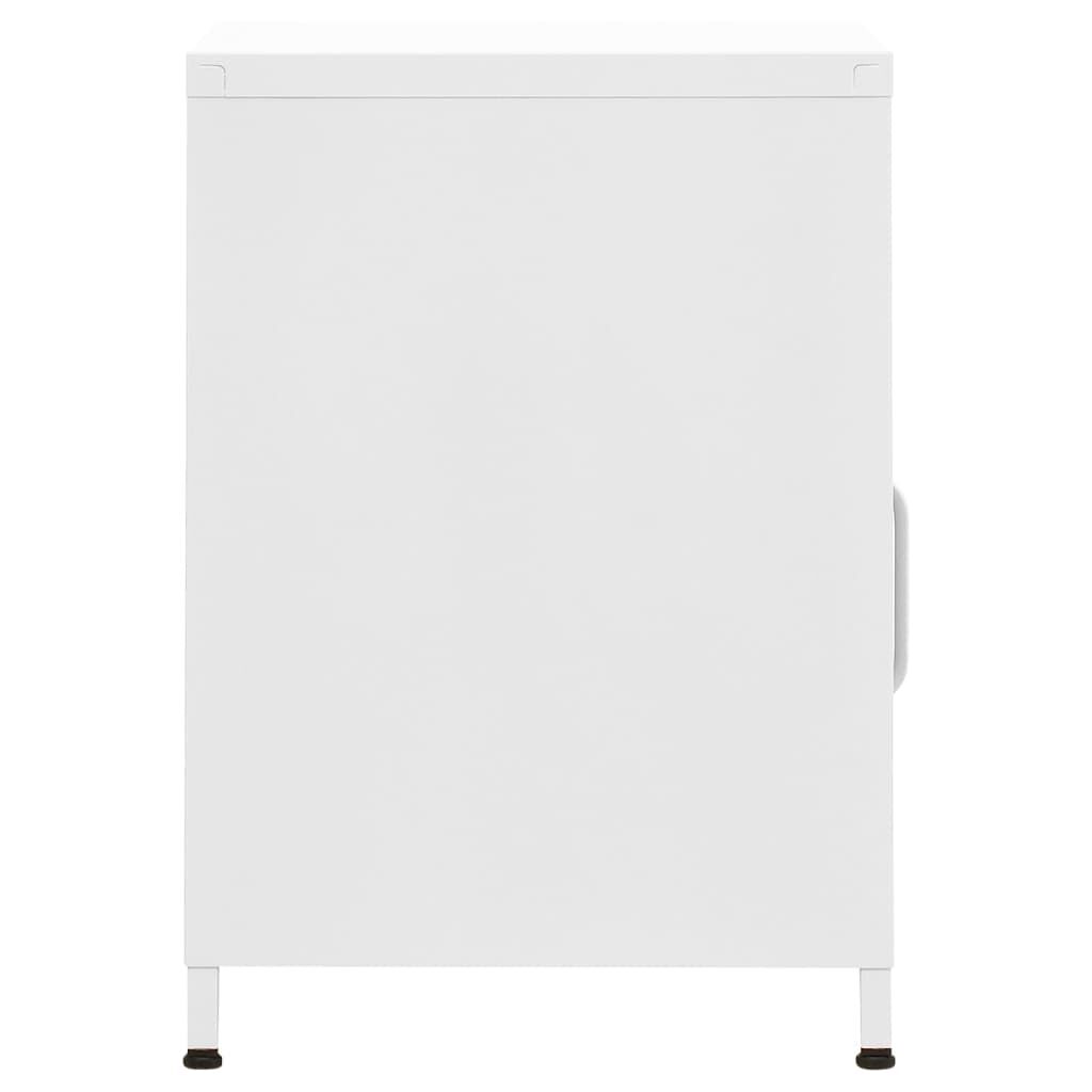 vidaXL Κομοδίνο Λευκό 35 x 35 x 51 εκ. από Ατσάλι