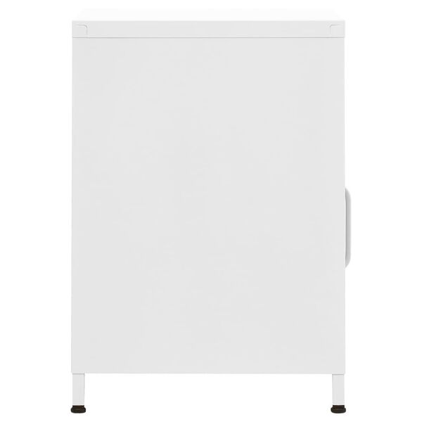 vidaXL Κομοδίνο Λευκό 35 x 35 x 51 εκ. από Ατσάλι